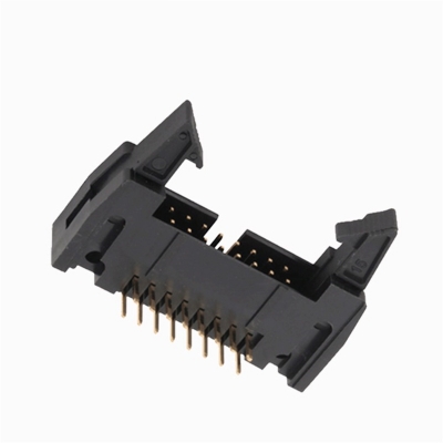 2.54mm box header with latches right angle side entry DIP type connector