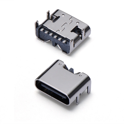 USB Type C 6pin 母头单排SMT 简易型 连接器